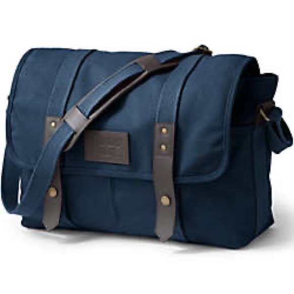Lands' End Waxed Canvas Messenger Bag - Picture 1 of 4